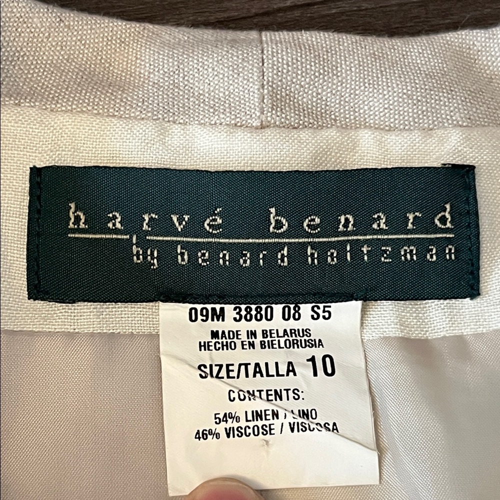 Harve Benard White Linen Open Front Blazer - Picture 6 of 11